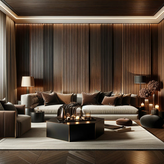 living room slatted wood wall panels