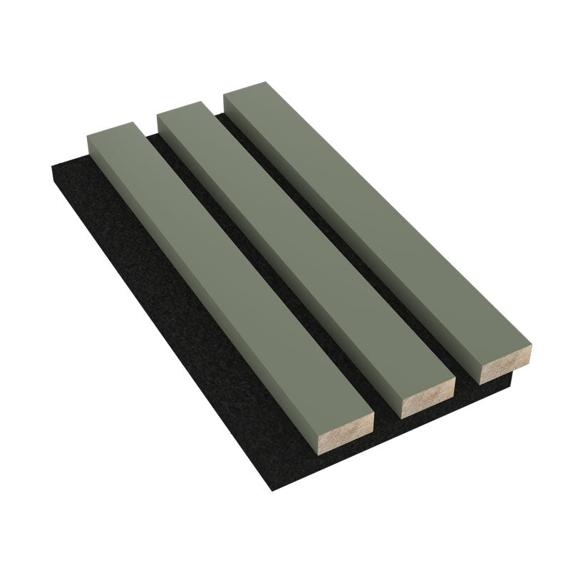 Green Slat Wood Wall Paneling