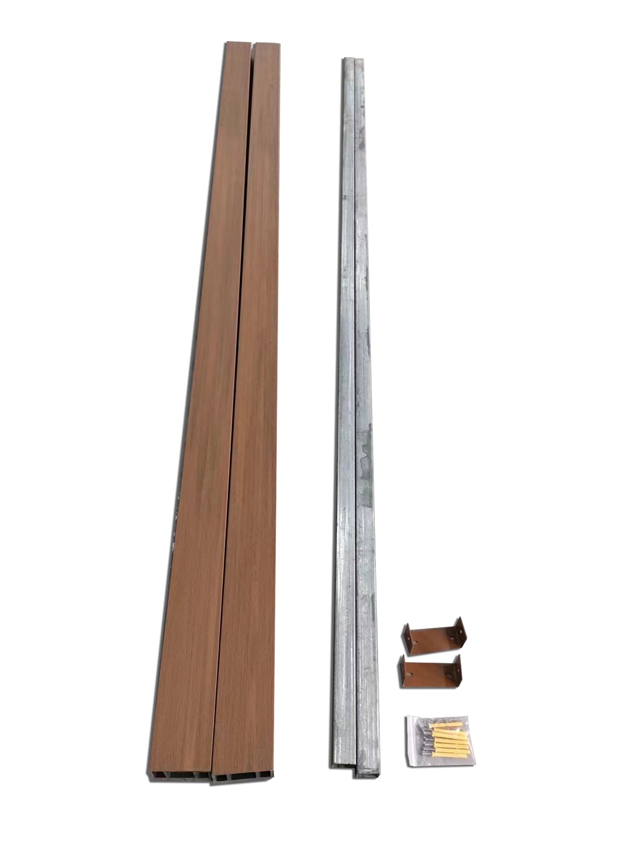 Teak Interior-Exterior Timber Tube Composite Wood Slat Privacy Dividers
