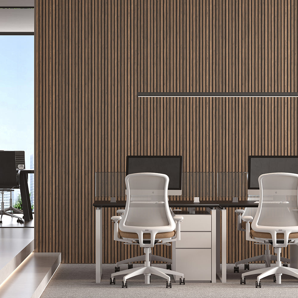 Antique Oak With Black Accents Slat Wood Wall Panels - Broad