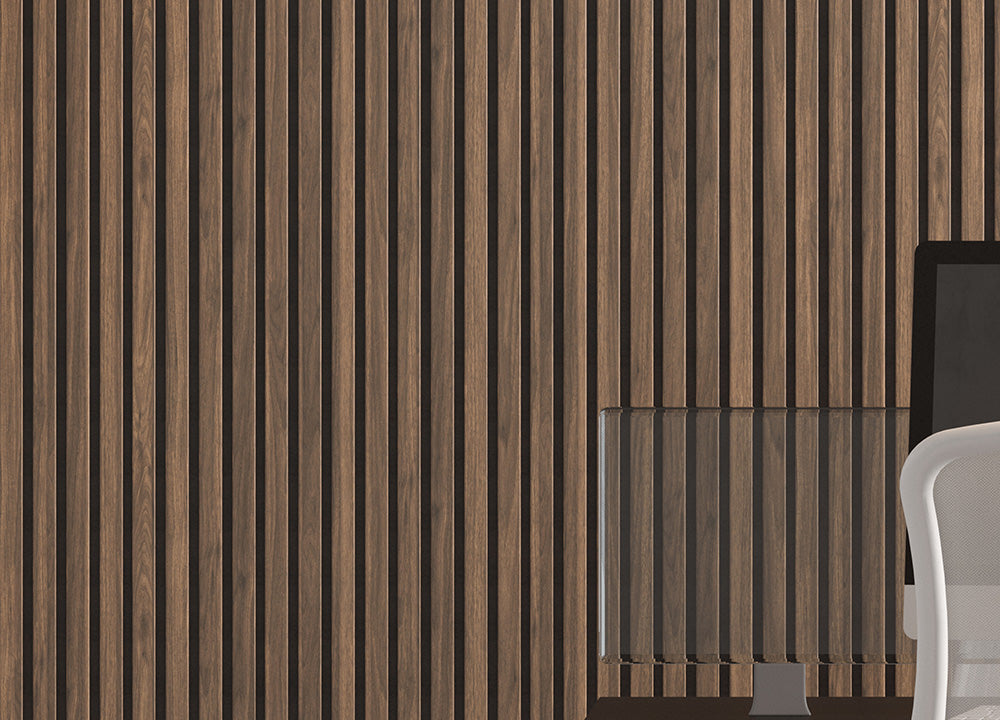 Antique Oak With Black Accents Slat Wood Wall Panels - Broad
