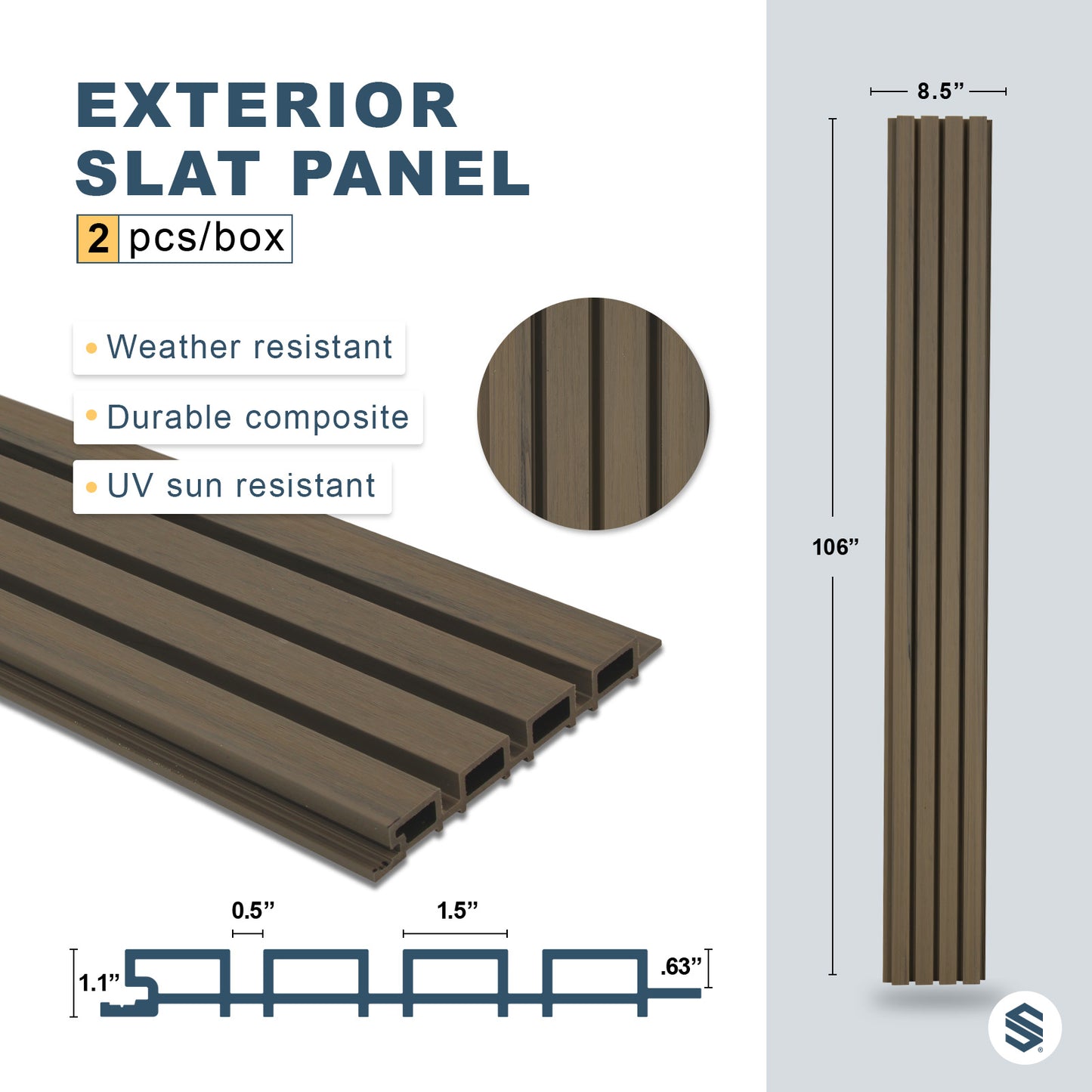 Arctic Oak Slat Wall Paneling for Outdoors