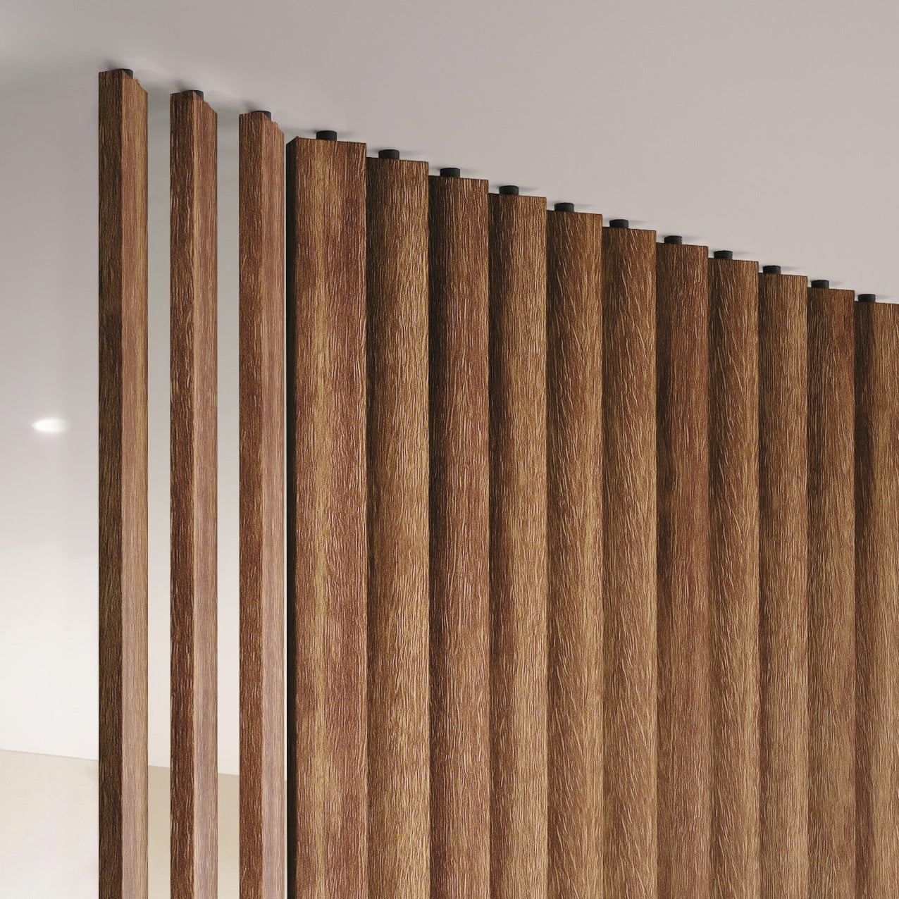 Swivel Slat Wood Room Divider Wall Partition – Antique Maple Room Separator, Privacy Screen