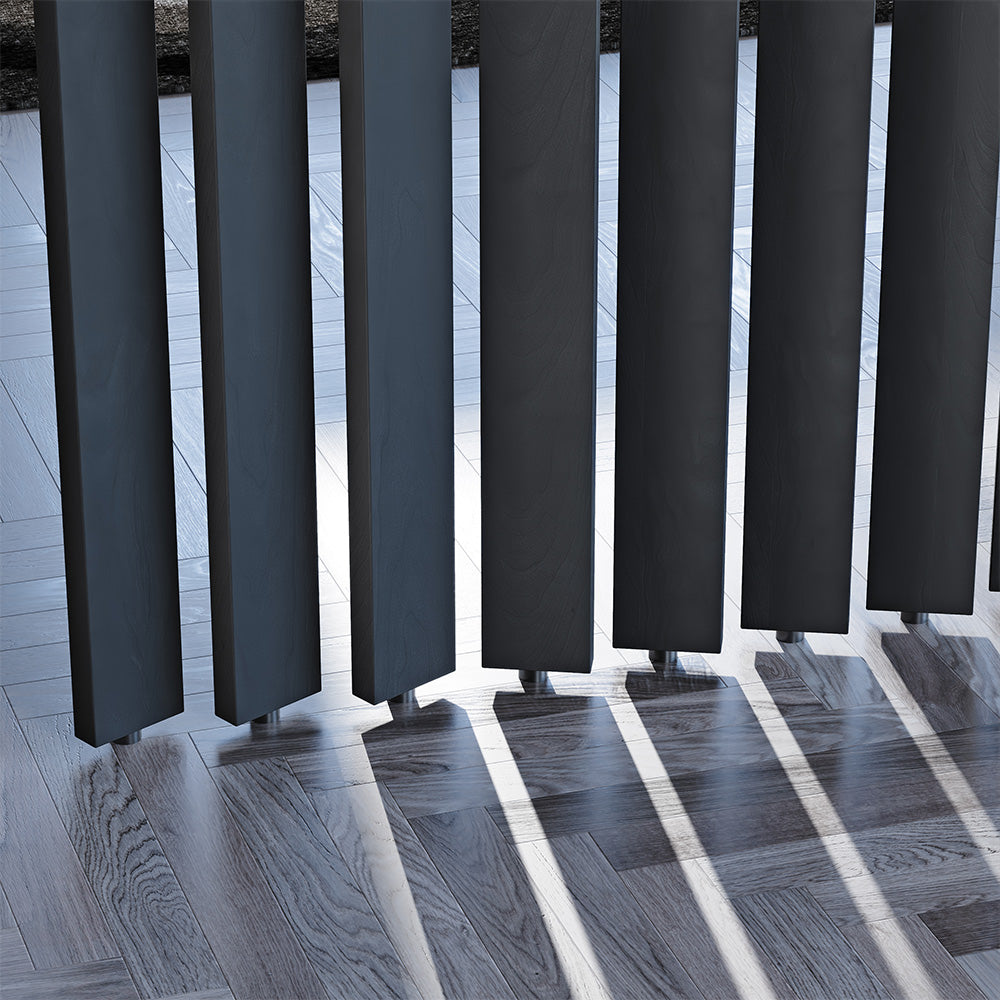 Swivel Slat Wood Room Divider Wall Partition – Black Room Separator, Privacy Screen