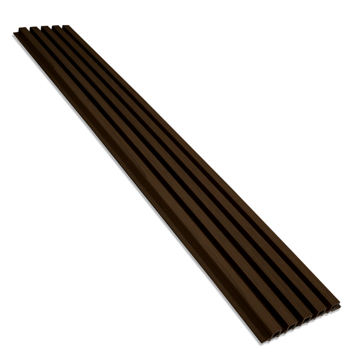 Dark Brown Exterior Slat Siding Outdoor Wall Cladding Panels 5 Strip: 1" Wide Slats
