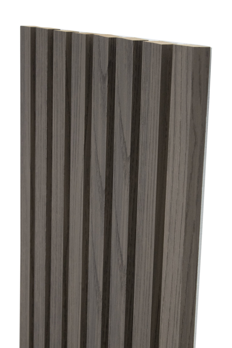 Charcoal Acoustic Wall Panels With Pure-White Accents Interior Soundproof Slat Wood Siding (Coastal Collection)