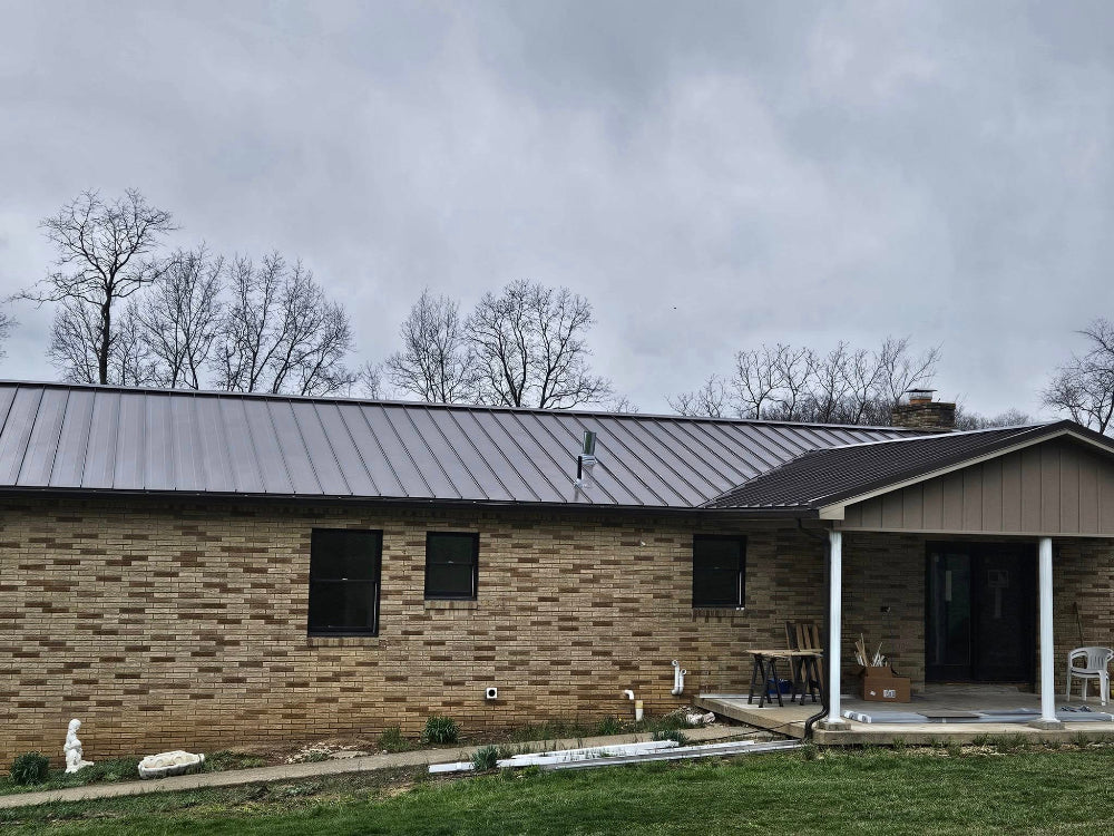 Charcoal Gray Steel Roof Panels Weather-Resistant Metal Roofing