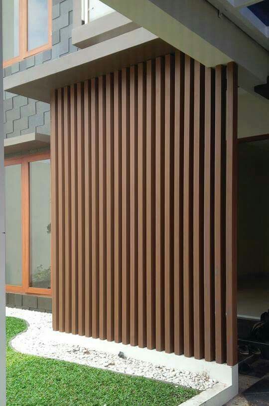Teak Interior-Exterior Timber Tube Composite Wood Slat Privacy Dividers