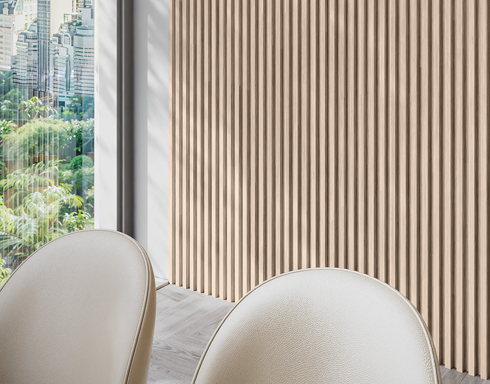 Light Walnut Wood Slat Panels for Walls - Stout