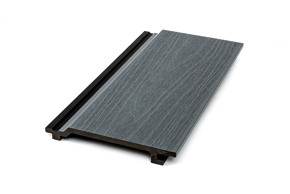 Enhanced Grain Wood-Like Composite Siding, Exterior Wall Paneling - Graphite Charcoal Gray