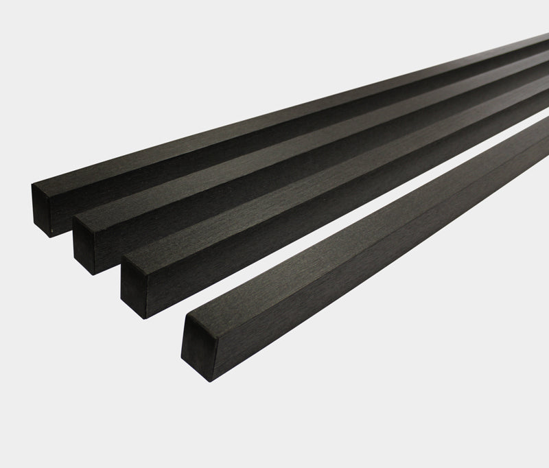 Black Exterior Slat Accent Wall, Privacy Fence Kit