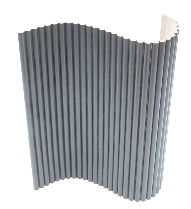 Flexible Tambour Wood Panels For Interior Walls Decorative Fluted Siding Cladding - Gray