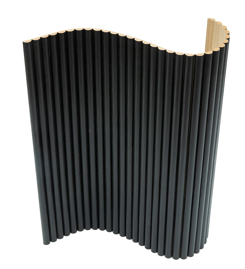 Flexible Tambour Wood Panels For Interior Walls Decorative Fluted Siding Cladding - Ultra Black