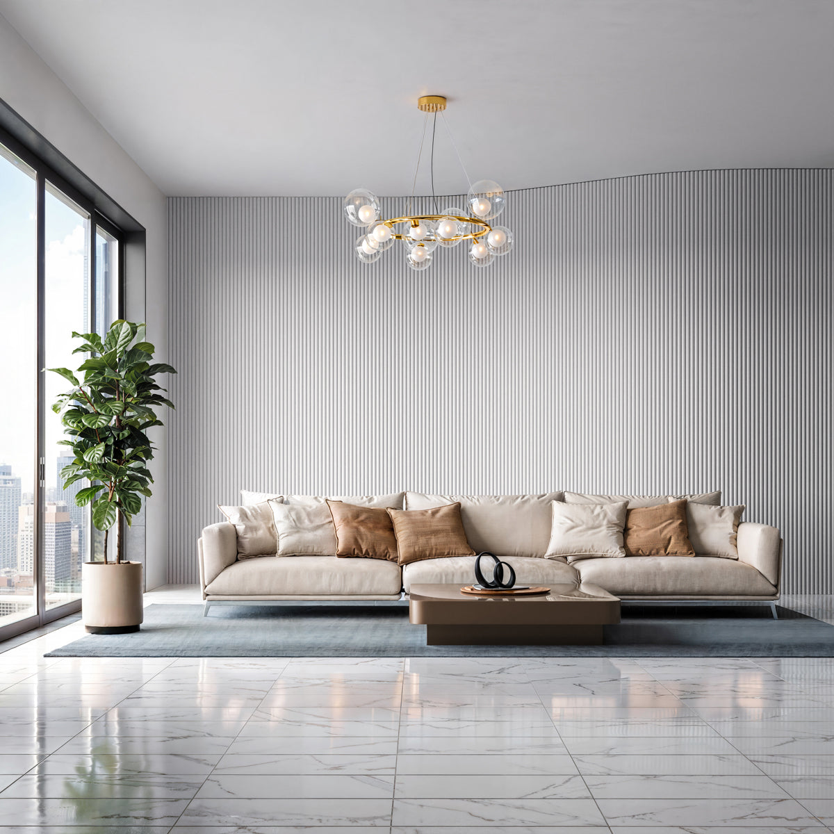 Flexible Tambour Wood Panels For Interior Walls Decorative Fluted Siding Cladding - Pure White