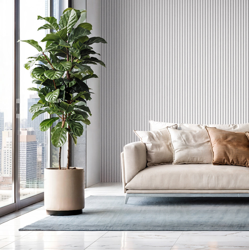 Flexible Tambour Wood Panels For Interior Walls Decorative Fluted Siding Cladding - Pure White