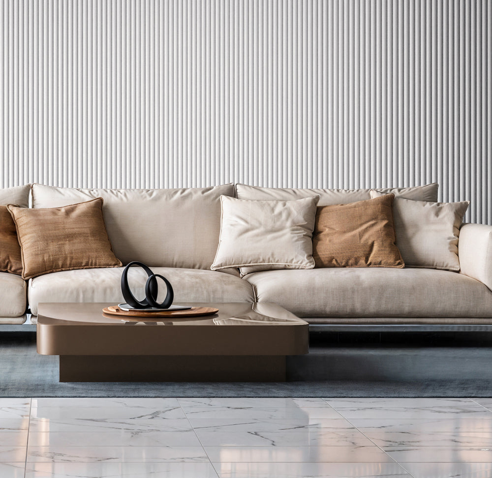 Flexible Tambour Wood Panels For Interior Walls Decorative Fluted Siding Cladding - Pure White