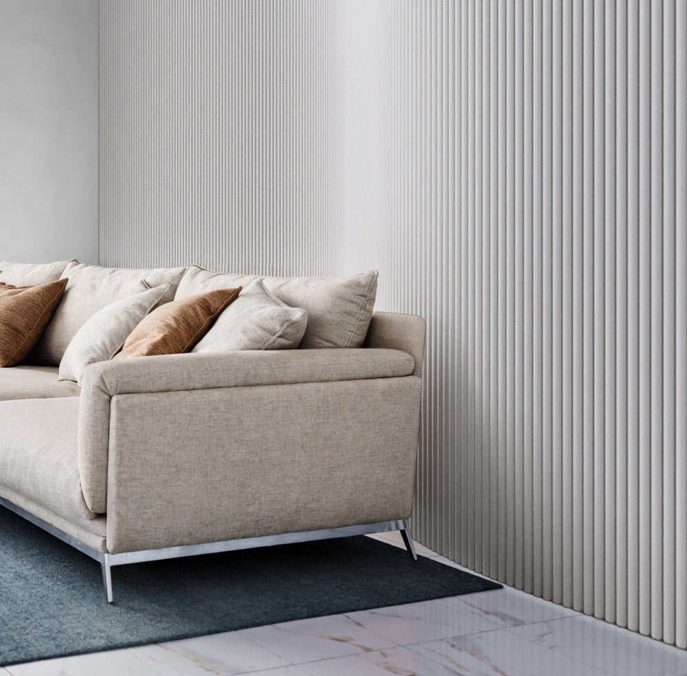 Flexible Tambour Wood Panels For Interior Walls Decorative Fluted Siding Cladding - Pure White