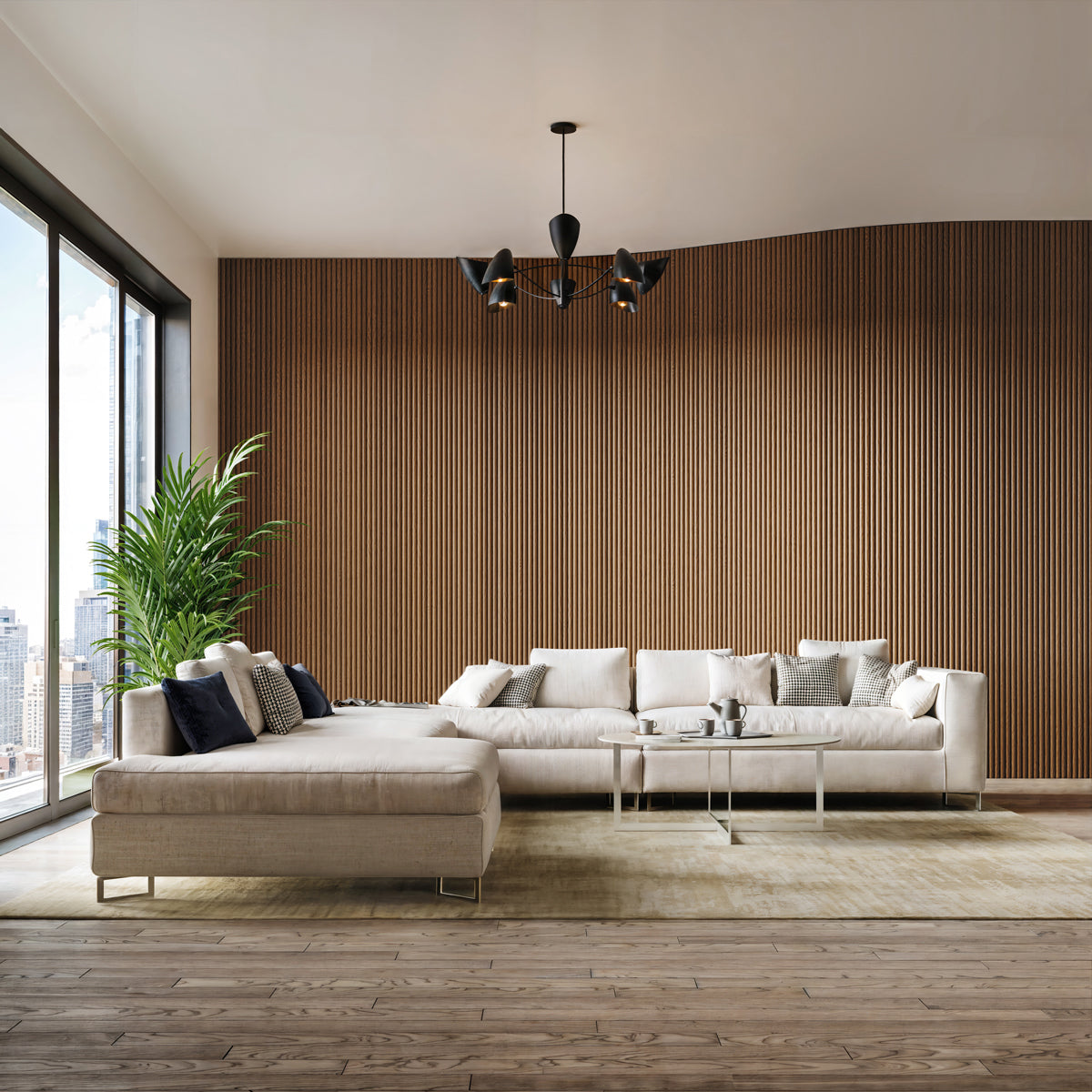 Flexible Tambour Wood Panels For Interior Walls Decorative Fluted Siding Cladding - Antique Oak