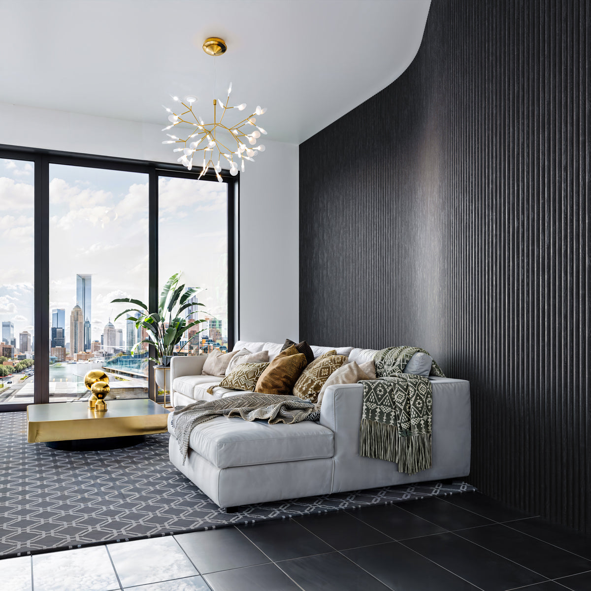 Flexible Tambour Wood Panels For Interior Walls Decorative Fluted Siding Cladding - Ultra Black