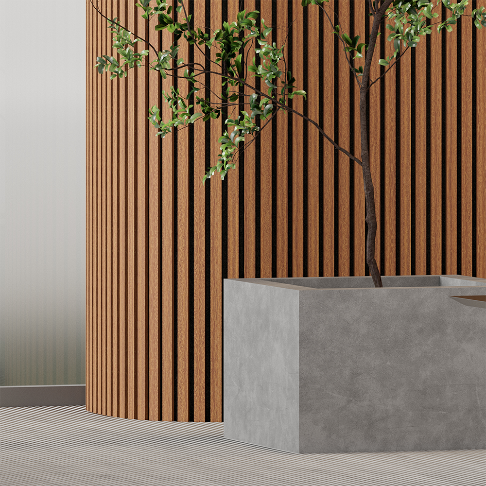 Flexible Acoustic Slat Wood Wall Paneling Soundproofing Siding – Antique Maple by SlatSolution®