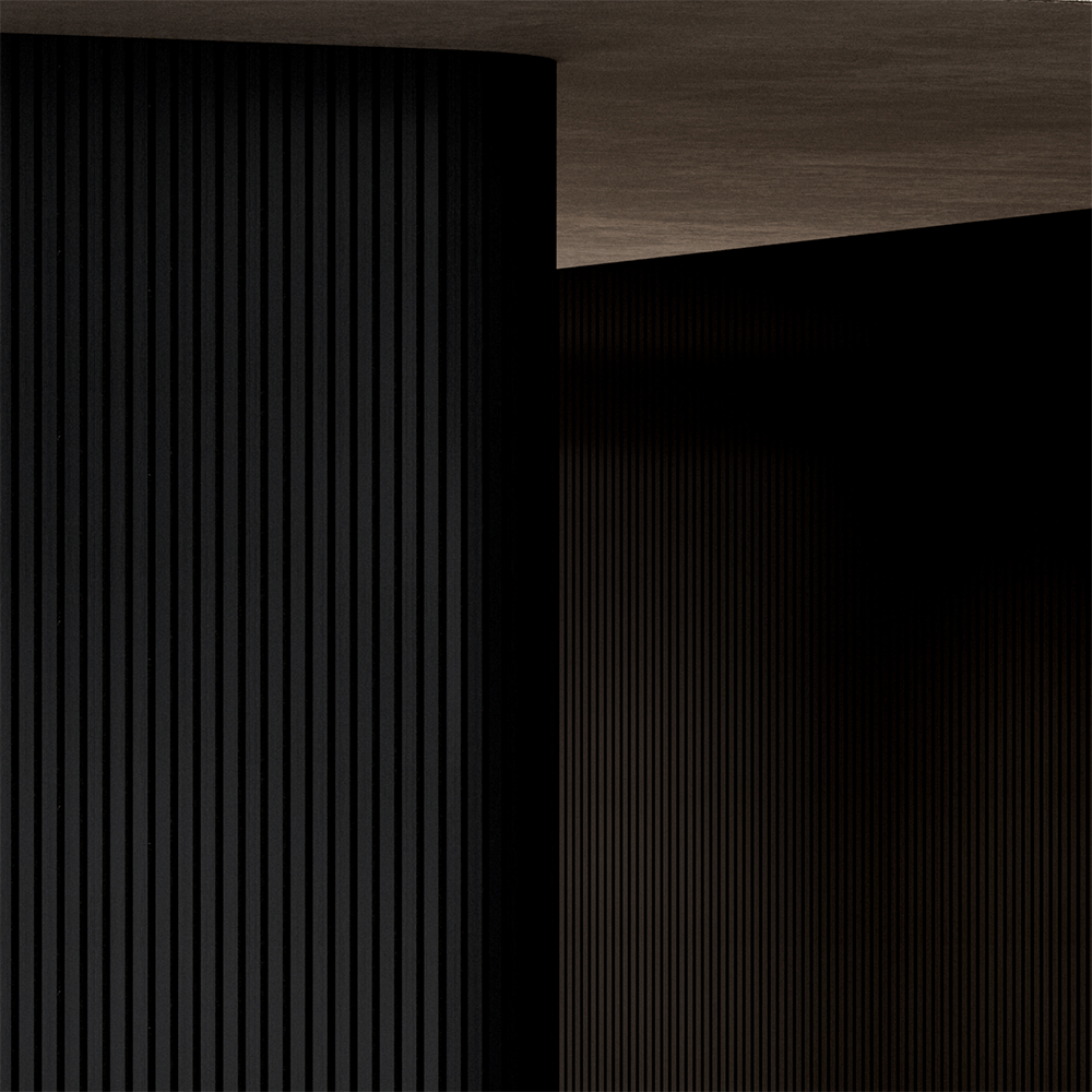 Flexible Acoustic Slat Wood Wall Paneling Soundproofing Siding – Ultra Black by SlatSolution®