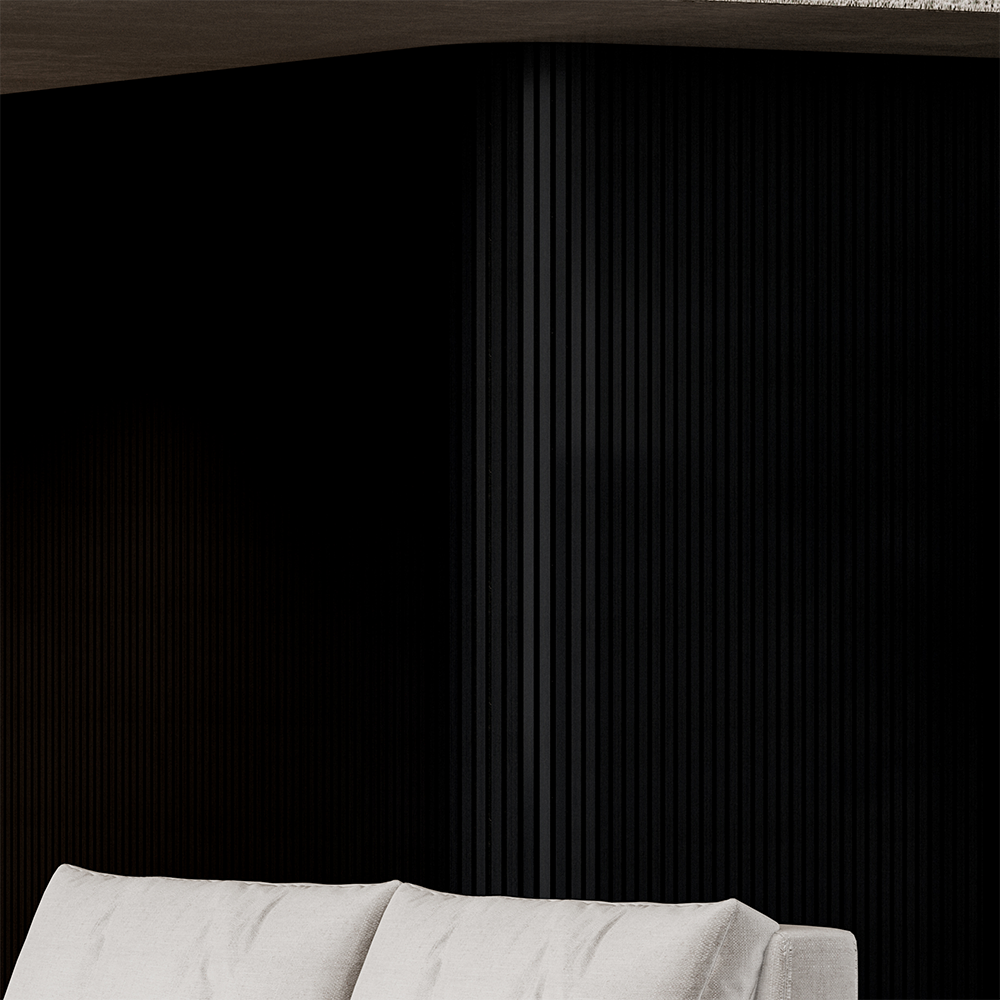 Flexible Acoustic Slat Wood Wall Paneling Soundproofing Siding – Ultra Black by SlatSolution®