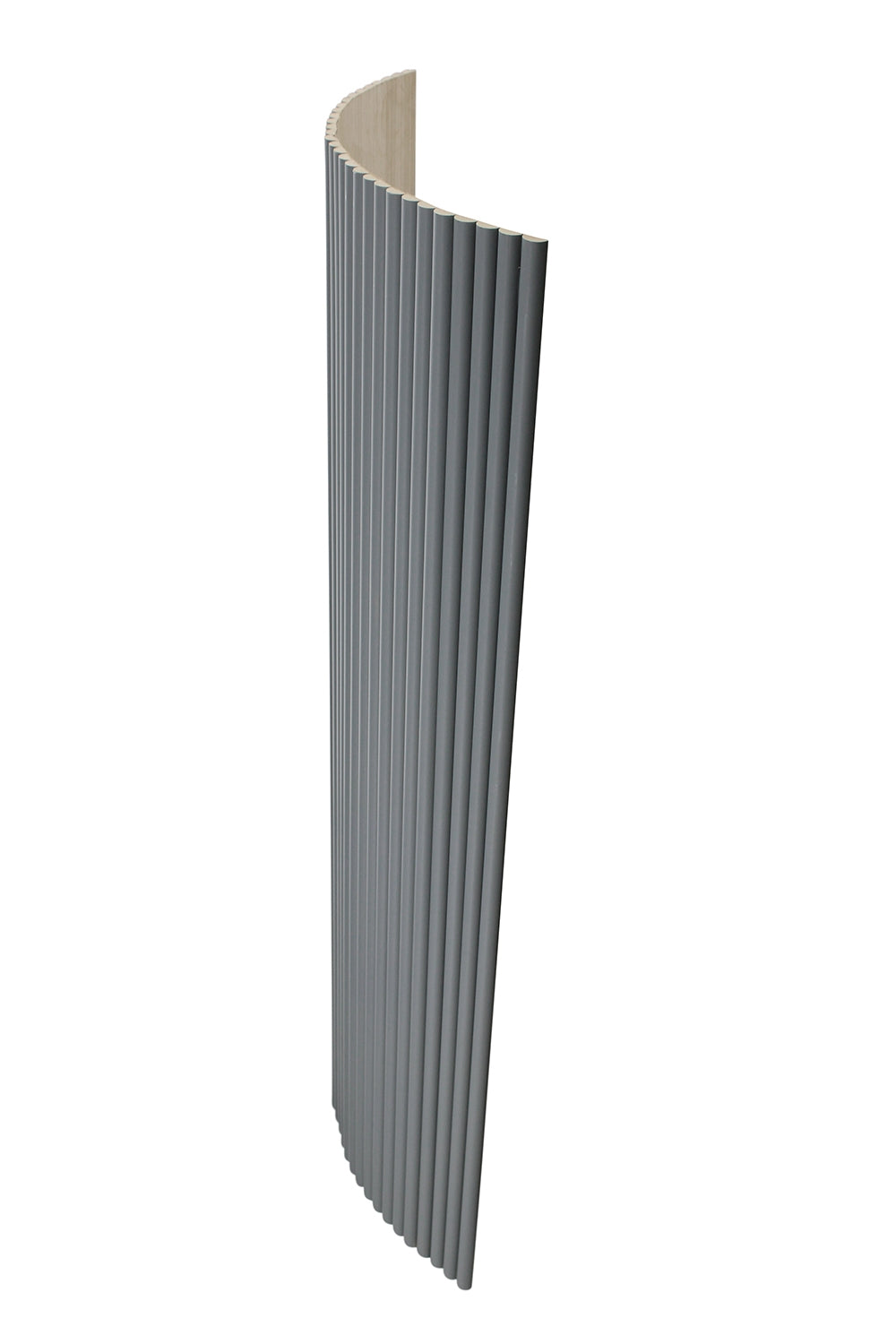 Flexible Rounded Wood Panels For Interior Walls Decorative Fluted Siding Cladding - Gray