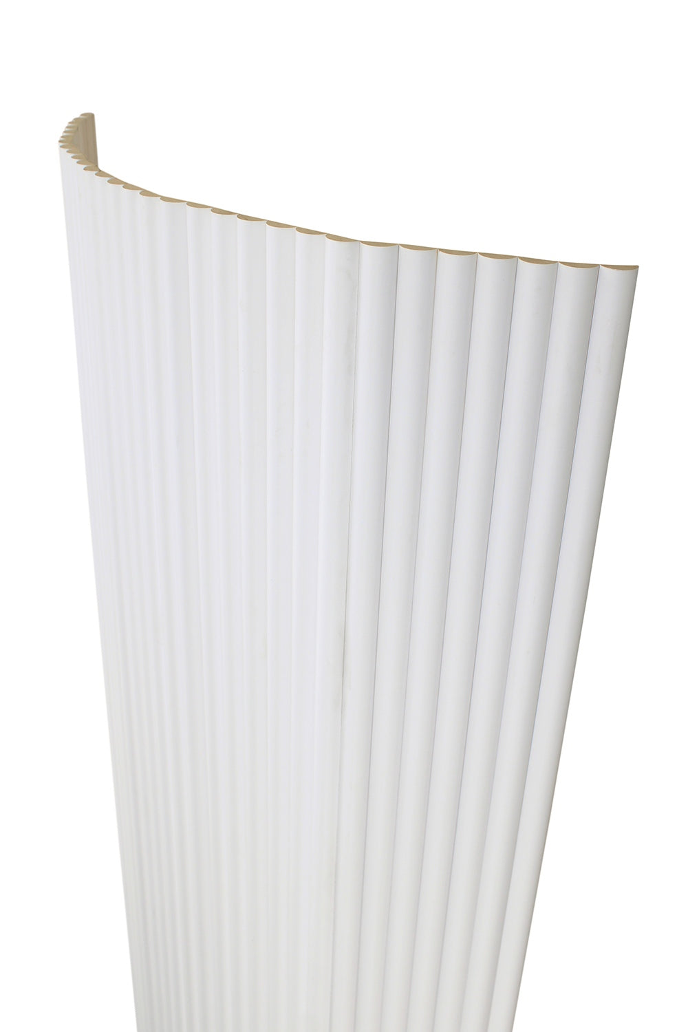 Flexible Rounded Wood Panels For Interior Walls Decorative Fluted Siding Cladding - Pure White