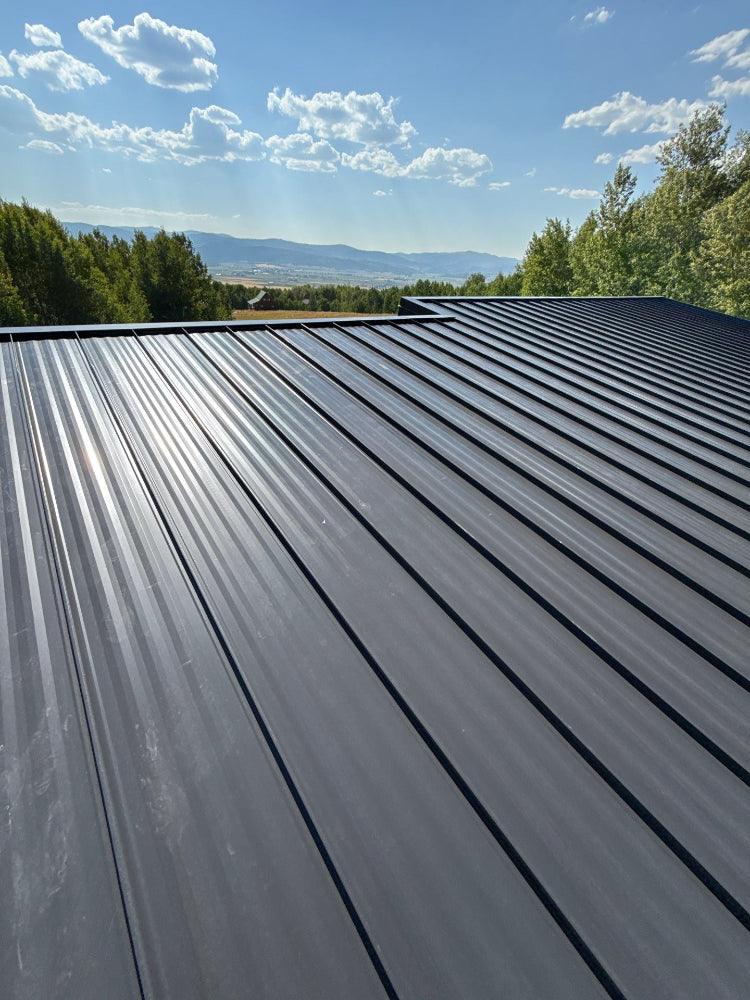 Charcoal Gray Steel Roof Panels Weather-Resistant Metal Roofing