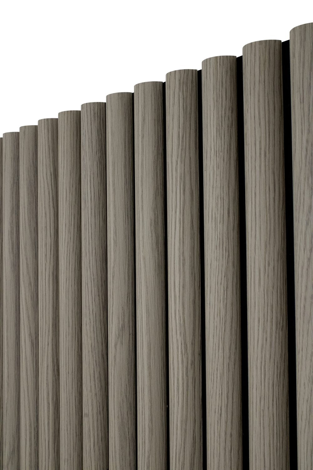 Half-Round Wood Column Acoustic Sound Panel for Walls - Gray Oak