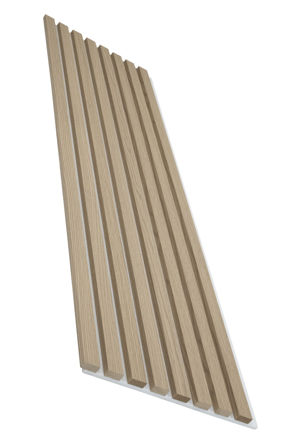 White Oak Acoustic Wall Panels With Pure-White Accents Interior Soundproof Slat Wood Siding (Coastal Collection)