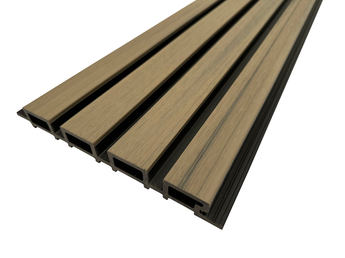 Arctic Oak With Black Accents Slat Wall Paneling for Outdoors
