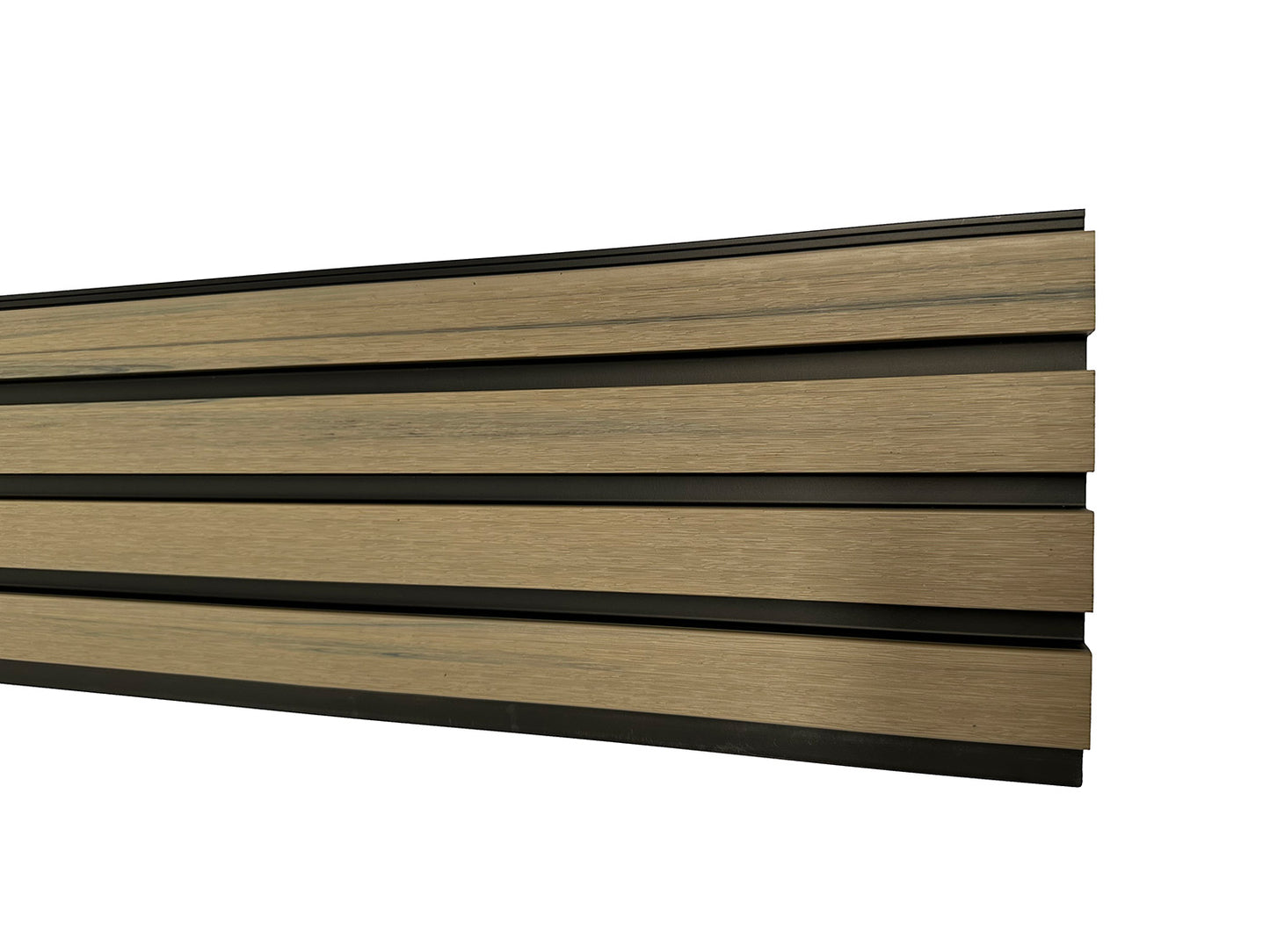 Arctic Oak With Black Accents Slat Wall Paneling for Outdoors