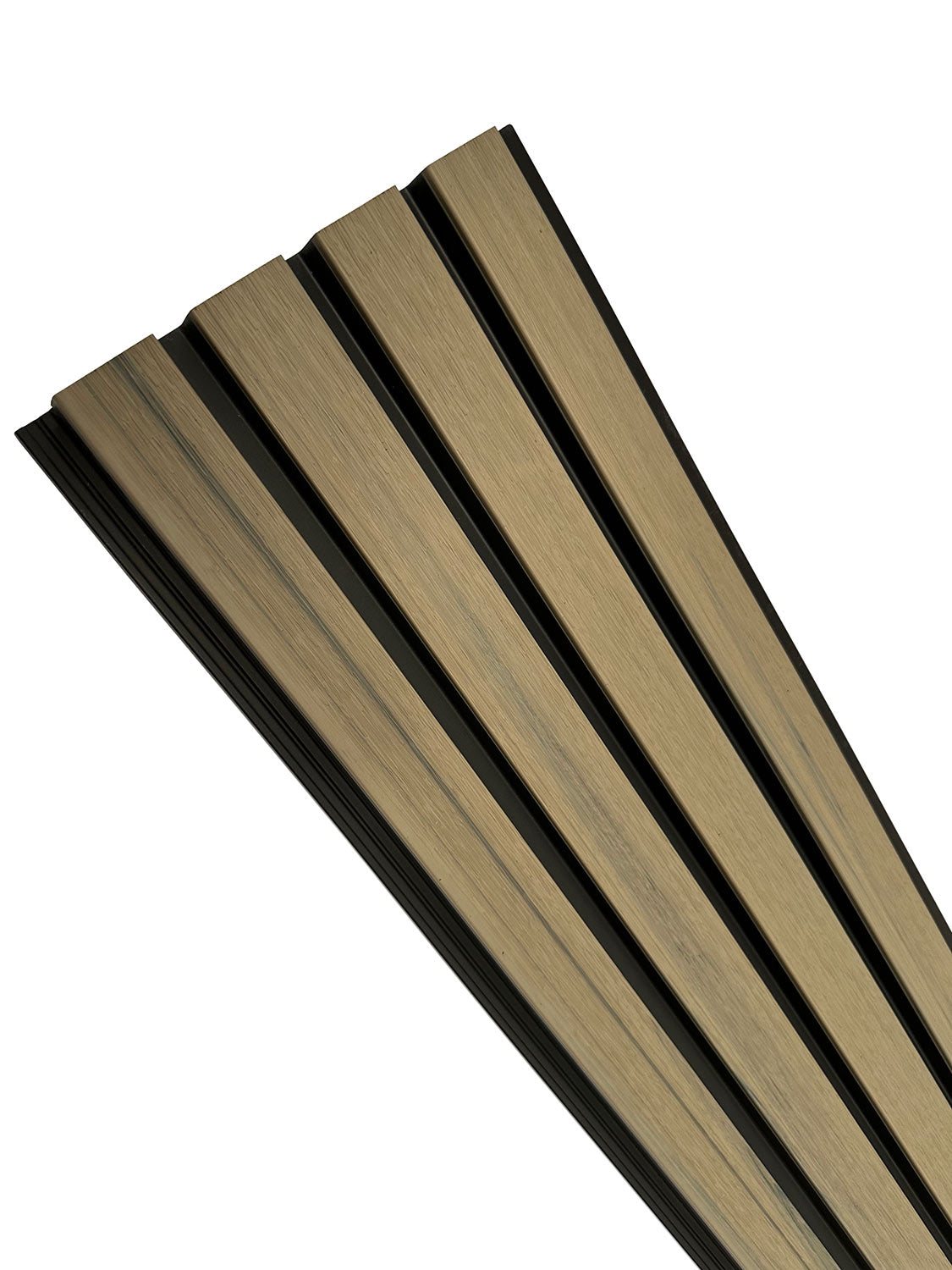 Arctic Oak With Black Accents Slat Wall Paneling for Outdoors