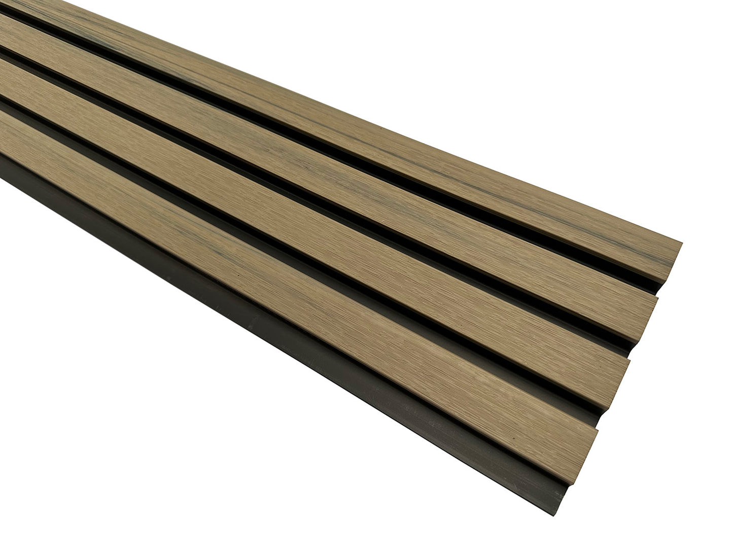 Arctic Oak With Black Accents Slat Wall Paneling for Outdoors