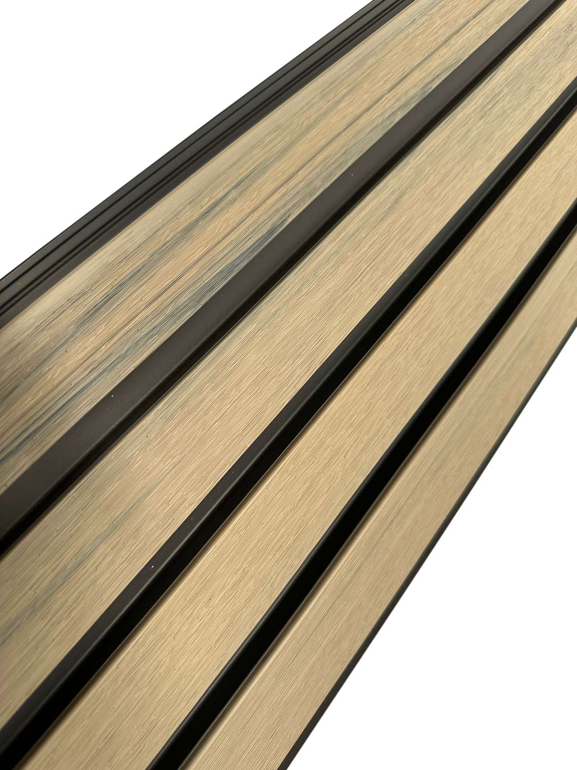 Arctic Oak With Black Accents Slat Wall Paneling for Outdoors