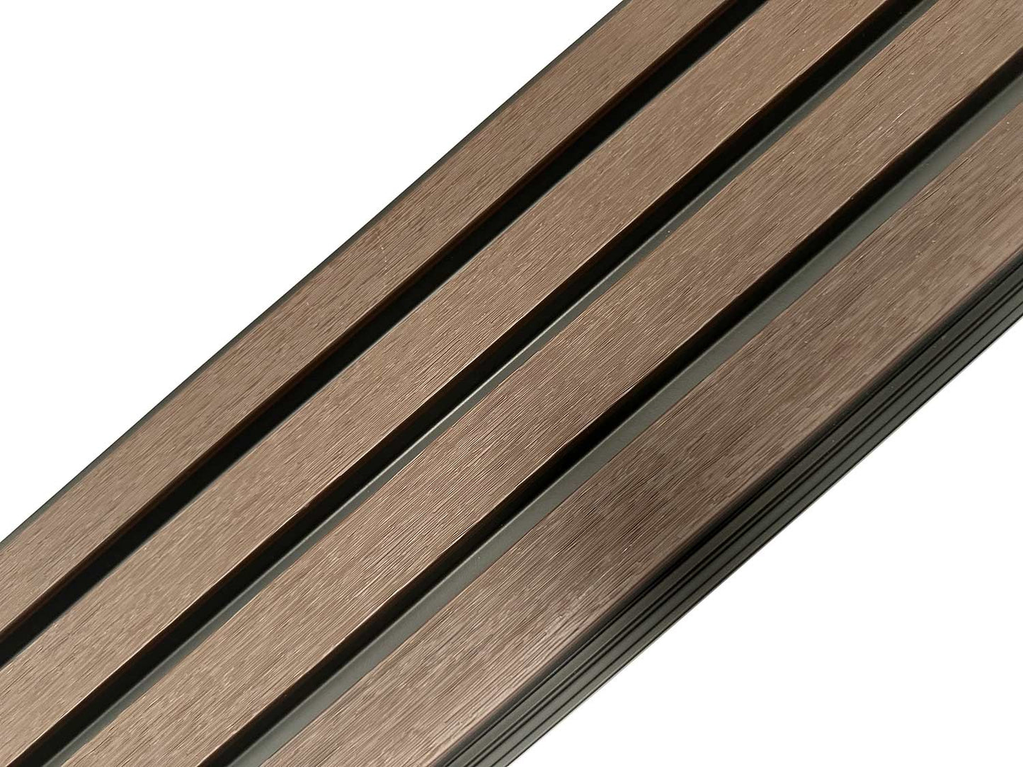 Dark Brown With Black Accents Exterior Slat Wall Paneling for Outdoors