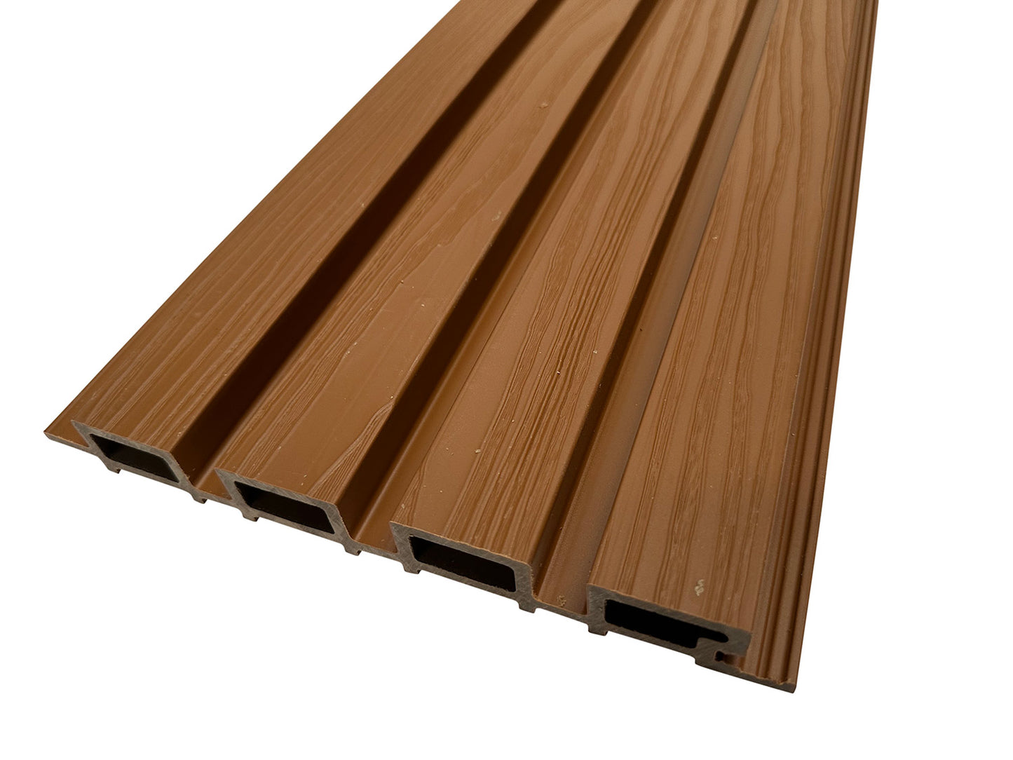 Teak Embossed Wood-Effect Exterior Slat Wall Paneling for Outdoors