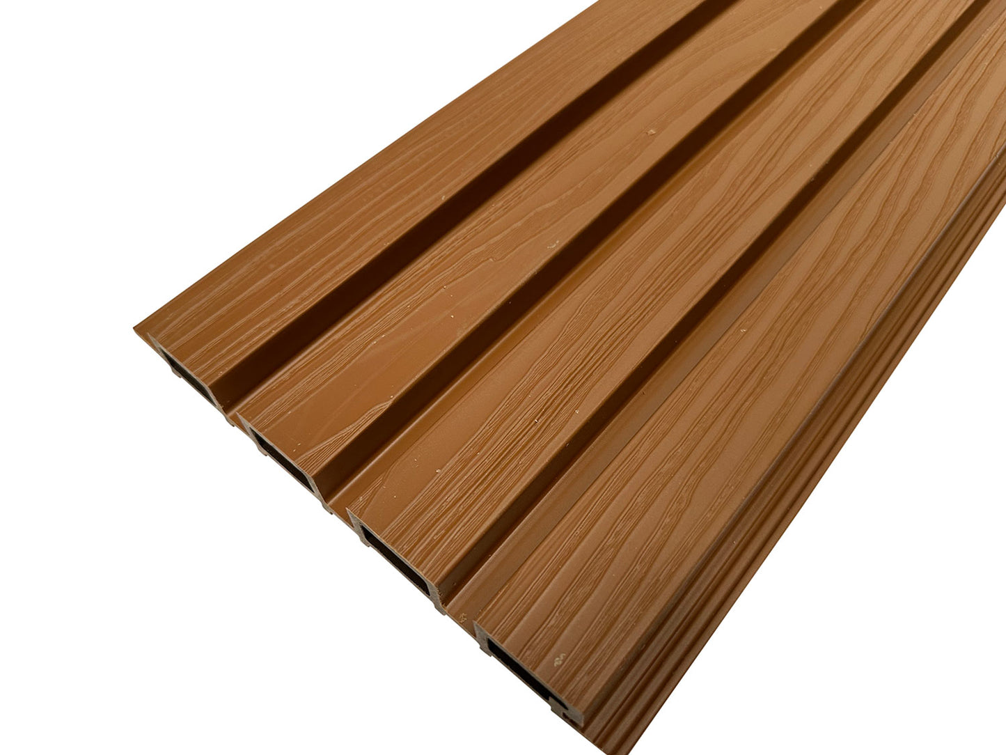 Teak Embossed Wood-Effect Exterior Slat Wall Paneling for Outdoors