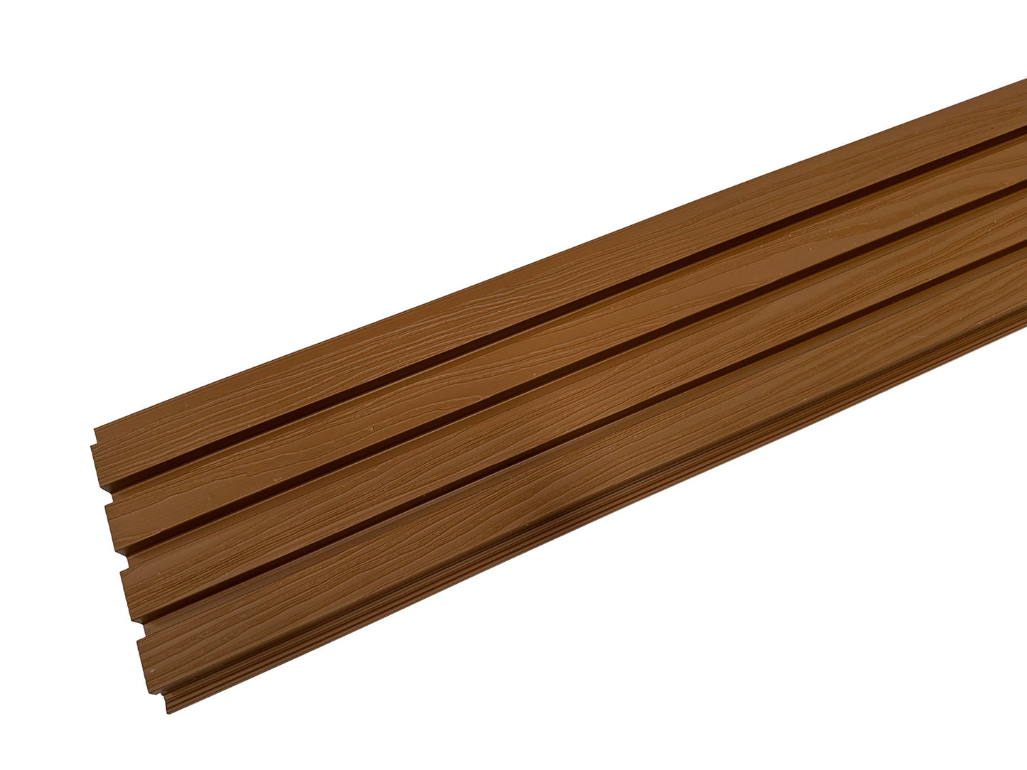 Teak Embossed Wood-Effect Exterior Slat Wall Paneling for Outdoors