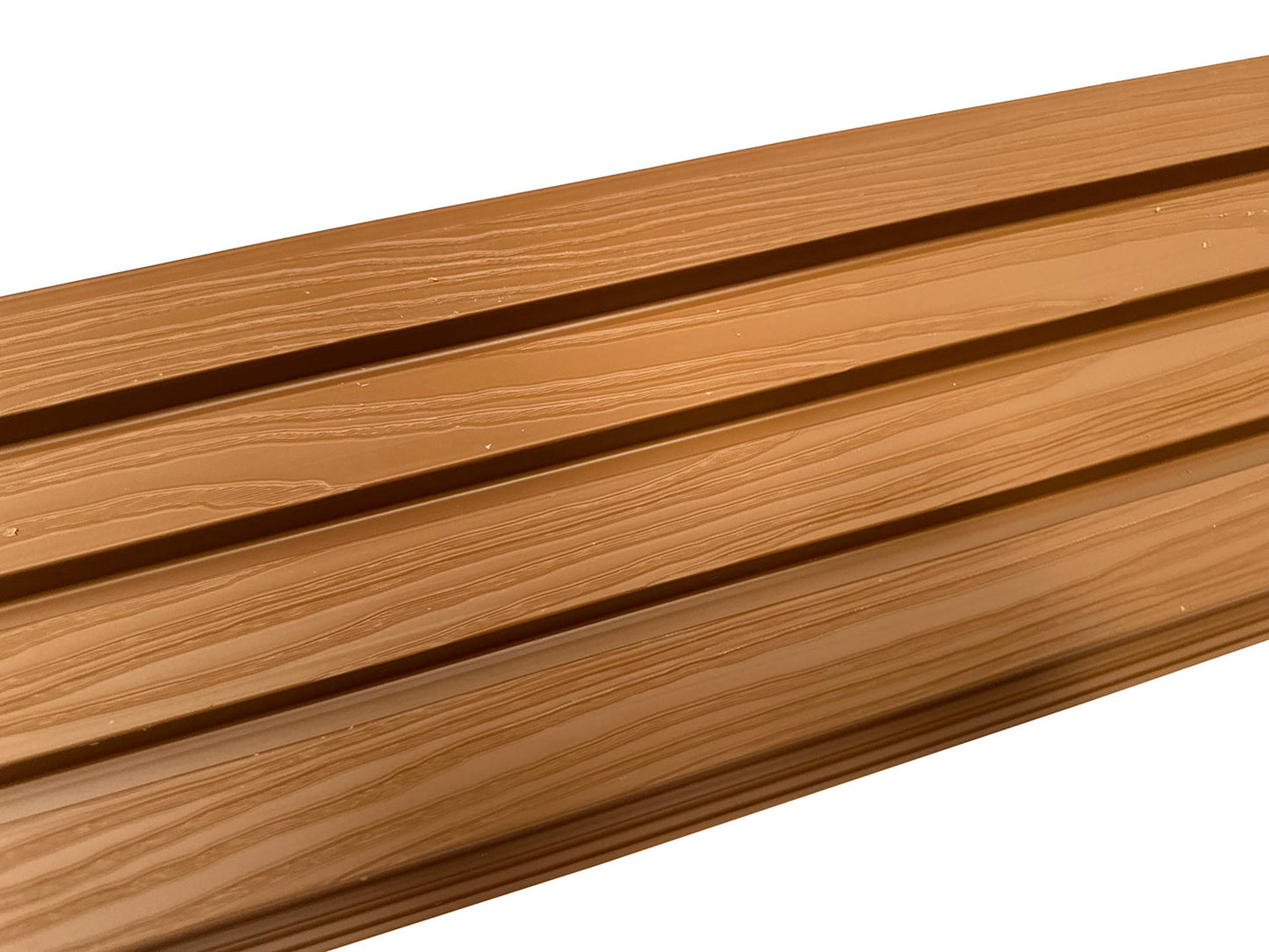 Teak Embossed Wood-Effect Exterior Slat Wall Paneling for Outdoors