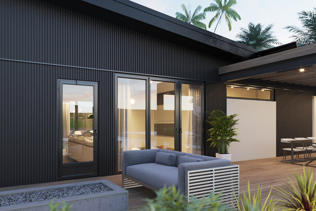 Exterior Composite Siding Slat Wall Cladding System in Ebony