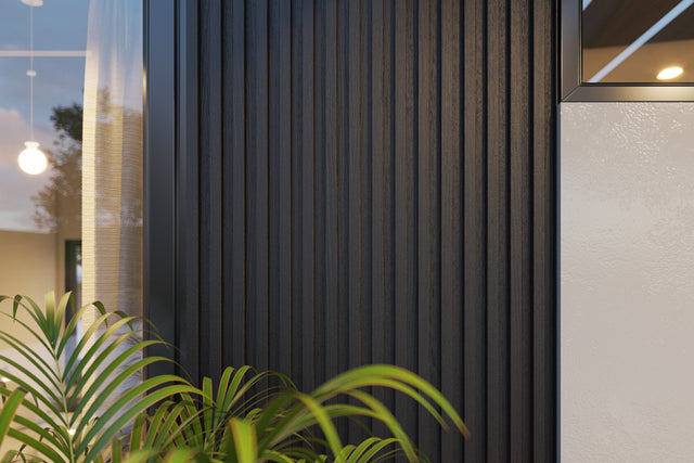 Exterior Composite Siding Slat Wall Cladding System in Ebony