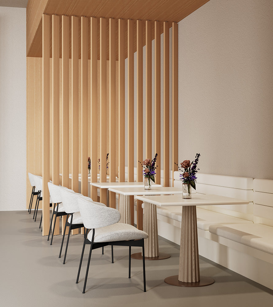 Swivel Slat Wood Room Divider Wall Partition – Champagne Oak Room Separator, Privacy Screen