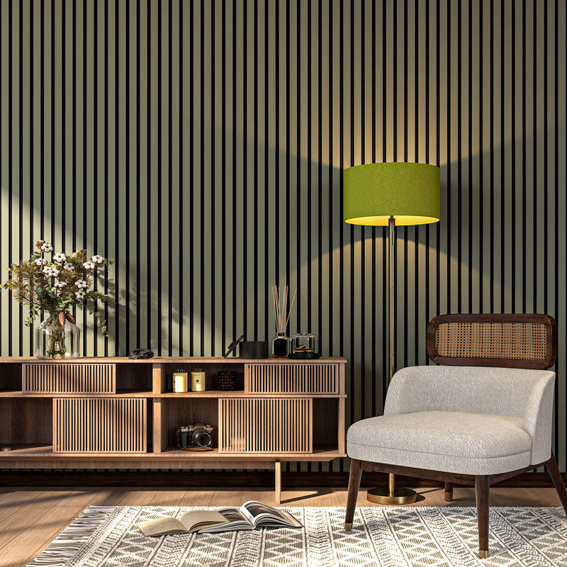 Olive Green Acoustic Slat Wood Wall Panels