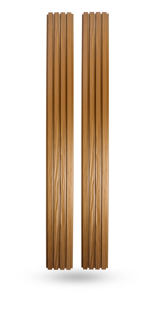 Teak Embossed Wood-Effect Exterior Slat Wall Paneling for Outdoors
