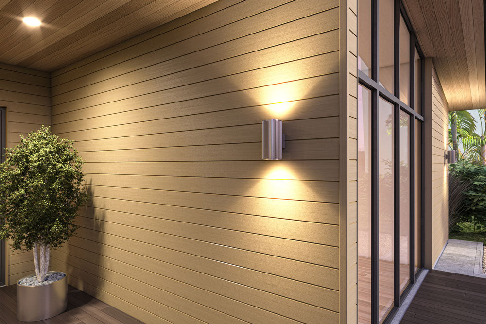 Teak Exterior Shiplap Composite Siding, Outdoor Wall Panel Cladding