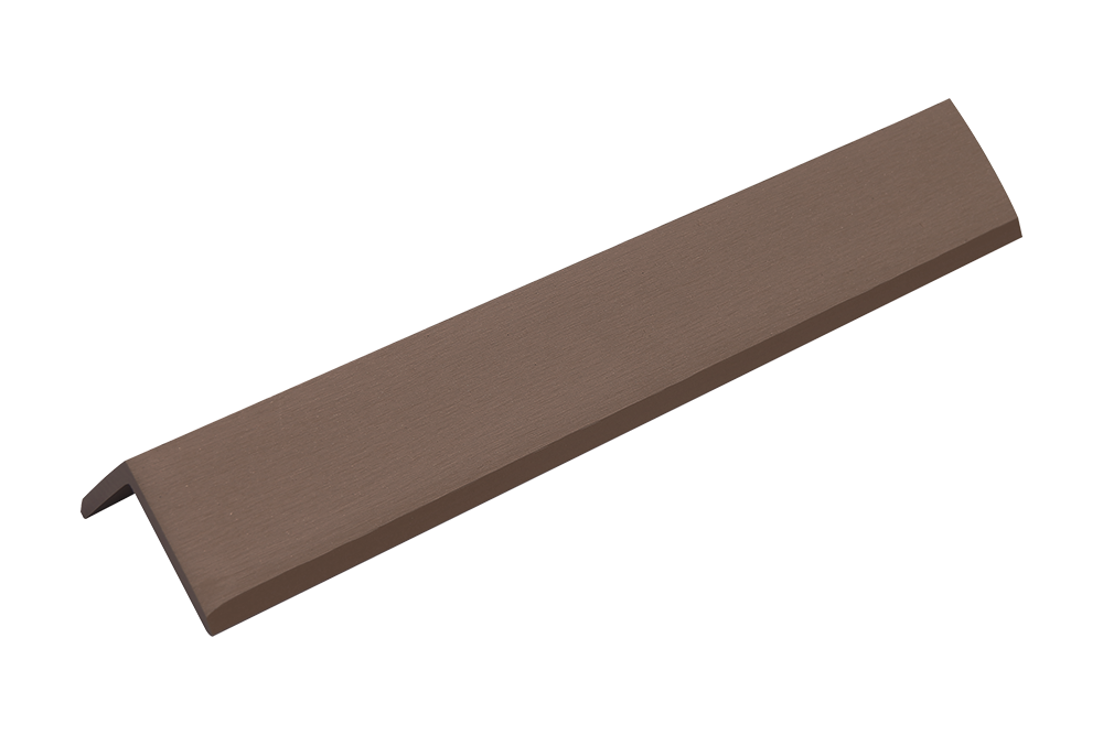 Dark Brown Shiplap End Cap, Corner Piece With Matching Colored Screws