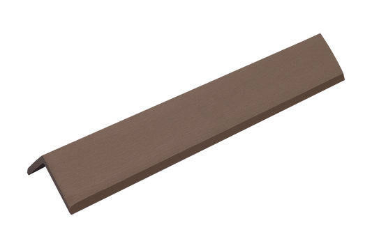Dark Brown Shiplap End Cap, Corner Piece With Matching Colored Screws
