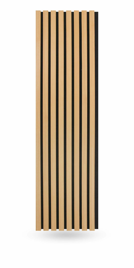 Natural Oak Acoustic Slat Wood Paneling for Soundproofing Walls (94" x 12") or (106" x 12")